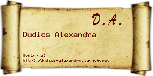 Dudics Alexandra névjegykártya