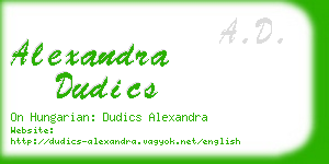 alexandra dudics business card